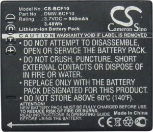 Akumulator Cameron Sino Akumulator Bateria Do Panasonic Typu Dmw-bcf10 / Cga-s009 / Cga-s009e 1