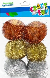 Craft with Fun OZDOBA DEK POMPON 6SZT/45MM MIX BROK CF 12/96 1