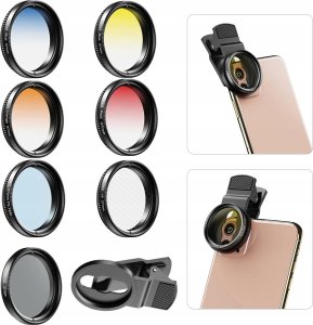 Apexel Zestaw Filtrów 7w1 Apexel Filtry Filtr Cpl Nd32 Star Połówkowe Do Telefonu / Smartfona / Apl-52uv-7g 5