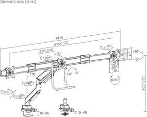 Equip Uchwyt biurkowy na 3 monitory 17" - 27" (650162) 7