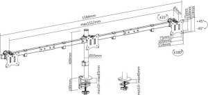 Equip Uchwyt biurkowy na 3 monitory 17" - 32" (650158) 4