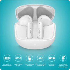 Słuchawki Lamax LAMAX In-Ear Tones1 white BT 5.3 Akku 40 Std. retail 3