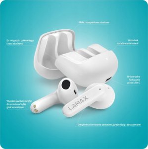 Słuchawki Lamax LAMAX In-Ear Tones1 white BT 5.3 Akku 40 Std. retail 6
