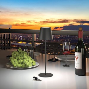 Lampa stołowa Realpower RealPower LED-Tischlampe dimmbar kalt/warm mit Akku, schwar 4