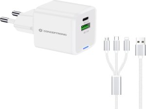 Ładowarka Conceptronic CONCEPTRONIC Ladegerät 2Port  33W,1xUSB-C,1xUSB-A +3-in-1 sw 1