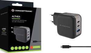 Ładowarka Conceptronic CONCEPTRONIC Ladegerät 3Port  67W,2xUSB-C,1xUSB-A   1.5m  sw 2