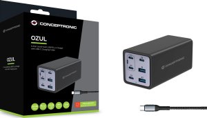Ładowarka Conceptronic CONCEPTRONIC Ladegerät 6Port 200W,4xUSB-C,2xUSB-A +3-in-1 sw 3