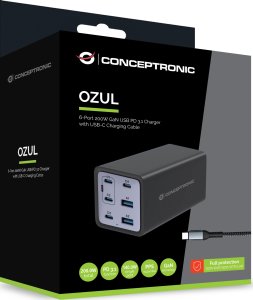 Ładowarka Conceptronic CONCEPTRONIC Ladegerät 6Port 200W,4xUSB-C,2xUSB-A +3-in-1 sw 4
