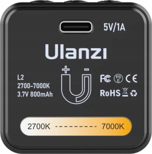 Lampa studyjna Ulanzi Lampa Led Na Magnes Gwint 1/4"" Stopka Iso + Dyfuzor / Wrota / Strumienica / Plaster Miodu / Ulanzi L2 / L2 Bi Color Cob 2