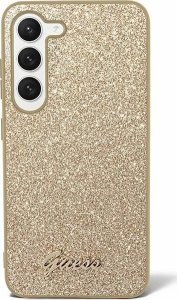 Guess Guess Glitter Flakes Metal Logo Case - Etui Samsung Galaxy S24 Ultra (złoty) 1