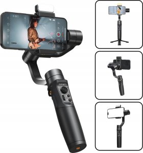 Gimbal Hohem Gimbal 3-os. Stabilizator Do Telefonu / Smartfona + Lampa Led / Hohem Isteady Mobile+ Kit 2024 2