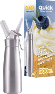 Art SATURATOR DO BITEJ ŚMIETANY- QUICK CREAM WHIPPER KA-01 A SREBRNY 0,5 LITRA NA NABOJE N2O 3