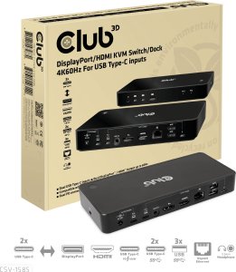 Club 3D Club3D KVM Switch 4K60Hz 2x USB-C> HDMI/DP/3xUSB/2xUSB-C/LAN retail 5