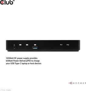 Club 3D Club3D KVM Switch 4K60Hz 2x USB-C> HDMI/DP/3xUSB/2xUSB-C/LAN retail 6