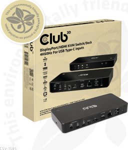 Club 3D Club3D KVM Switch 4K60Hz 2x USB-C> HDMI/DP/3xUSB/2xUSB-C/LAN retail 8