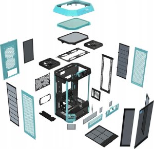 Komputer Thermaltake Thermaltake The Tower 300, tower case (turquoise, tempered glass) 10