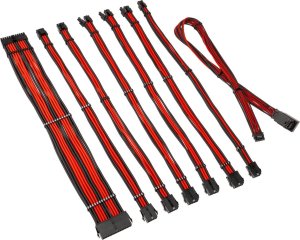 Kolink Kolink Core Pro Braided Cable Extension Kit 12V-2x6 Type 1 - Jet Black/Racing Red 2