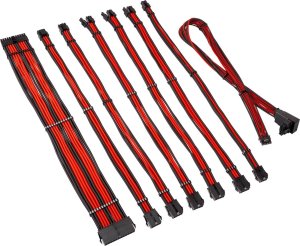 Kolink Core Pro Braided Cable Extension Kit 12V-2x6 Type 2 - Jet Black/Racing Red 1
