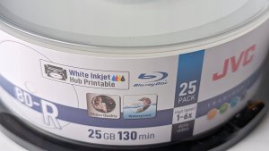 JVC JVC BD-R 25GB 6X INKJET WHITE PRINTABLE WATERPROOF PHOTO GLOSSY CAKE*25 70L71KJCK0005 2