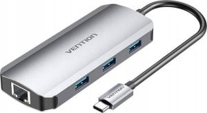 Adapter USB Vention Vention USB-C do HDMI, 3x USB 3.0, Ethernet RJ45, PD, 15cm 1