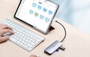 Adapter USB Vention USB-C do HDMI, 3x USB 3.0, Ethernet RJ45, PD, 15cm 5