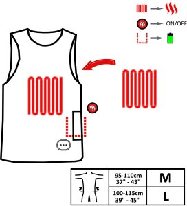 Glovii Wodoodporna, ogrzewana kamizelka surfingowa, w komplecie z baterią 9