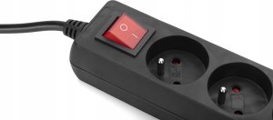 Montis Przedłużacz sieciowy 5 gniazd 2m z przełącznikiem czarny (MT119B-2) 2