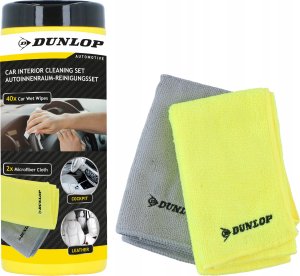 Dunlop Dunlop - Zestaw ściereczek z mikrofibry + chusteczki nawilżane do wnętrza samochodu 1