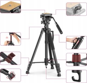 Statyw Ulanzi Statyw Monopod 183 Flat Lay Głowica Olejowa Do Aapratu Kamery / Vt-02 Select 12