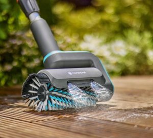 Gardena GARDENA cordless multi-cleaner AquaBrush Patio 18V P4A solo, hard floor cleaner (grey/turquoise, without battery and charger, POWER FOR ALL ALLIANCE) 14