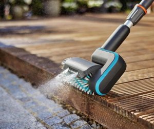 Gardena GARDENA cordless multi-cleaner AquaBrush Patio 18V P4A solo, hard floor cleaner (grey/turquoise, without battery and charger, POWER FOR ALL ALLIANCE) 10