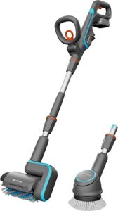 Gardena GARDENA cordless multi-cleaner AquaBrush Universal 18V P4A solo, hard floor cleaner (grey/turquoise, without battery and charger, POWER FOR ALL ALLIANCE) 18