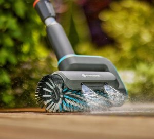 Gardena GARDENA cordless multi-cleaner AquaBrush Universal 18V P4A solo, hard floor cleaner (grey/turquoise, without battery and charger, POWER FOR ALL ALLIANCE) 4