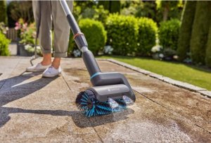 Gardena GARDENA cordless multi-cleaner AquaBrush Patio 18V P4A, hard floor cleaner (grey/turquoise, Li-Ion battery 2.5Ah P4A, POWER FOR ALL ALLIANCE) 1