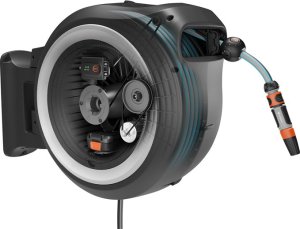 Gardena GARDENA battery-powered wall hose box PowerRoll XXL 18V P4A, 40 meters, hose reel (grey/white, Li-Ion battery 2.5Ah, POWER FOR ALL ALLIANCE) 5