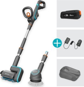 Gardena GARDENA cordless multi-cleaner AquaBrush Universal 18V P4A, hard floor cleaner (grey/turquoise, Li-Ion battery 2.5Ah P4A, POWER FOR ALL ALLIANCE) 15
