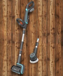 Gardena GARDENA cordless multi-cleaner AquaBrush Universal 18V P4A, hard floor cleaner (grey/turquoise, Li-Ion battery 2.5Ah P4A, POWER FOR ALL ALLIANCE) 3