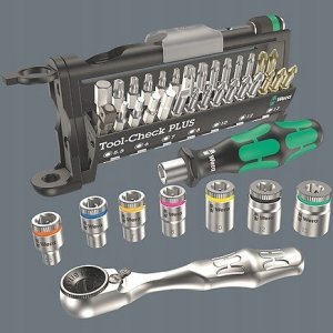 Zestaw narzędzi Wera Wera 9750 Kraftform Compact and Tool-Check PLUS Set 1, 57-piece tool set (black/green, socket wrench and bit set, in foam insert for workshop trolley) 1