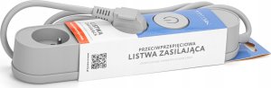Listwa zasilająca Montis przeciwprzepięciowa 3 gniazda 1.5 m szara (MT137-1,5) 8