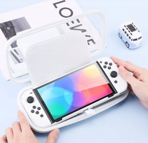 Puluz Pokrowiec Futerał Etui Case Walizka Do Konsoli Nintendo Switch Oled Lite / Przezroczysto - Biały / Tbd0603618201 5