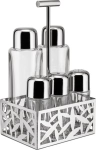 Alessi Cactus Condiment Set - oil,vinegar,S+P,spices MSA16 15