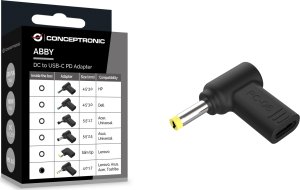 Adapter USB Conceptronic USB-C - DC-in Czarny  (ABBY15PC06) 3