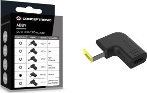 Adapter USB Conceptronic USB-C - DC-in Czarny  (ABBY15PC05) 3
