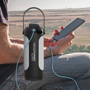 Lampa stołowa Realpower RealPower LED outdoor Light 190,solar,schwarz,6.000mAh 6