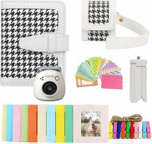 LoveInstant Zestaw 5w1 Akcesoria Etui Album Naklejki Ramki Statyw Do Fuji Instax Pal / Biały 1