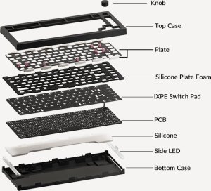 Klawiatura Akko AKKO 5075S RGB QMK Barebone, ISO Layout - moonlight white 7
