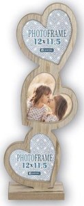 Ramka ZEP Frida 3x12x11,5 Ramka drewniana z 3 sercami RE333 2