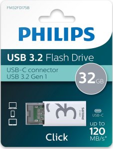 Pendrive Philips USB 3.2 32GB Click Series Gen 1 USB-C 5