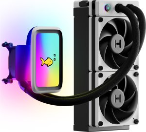 Chłodzenie wodne Hyte THICC Q60 240mm LCD All In One CPU Liquid Cooler - biały/czarny 1