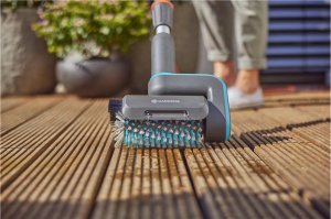 Gardena Universal roller brush, for cordless multi-cleaner AquaBrush, washing brush (grey/turquoise, for insensitive surfaces) 4